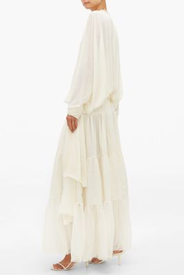 Wool-Jersey & Silk-Chiffon Dress from Albus Lumen 