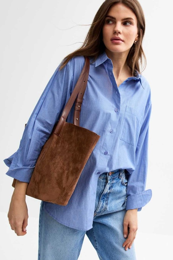 Faux Suede Large Tote Bag
