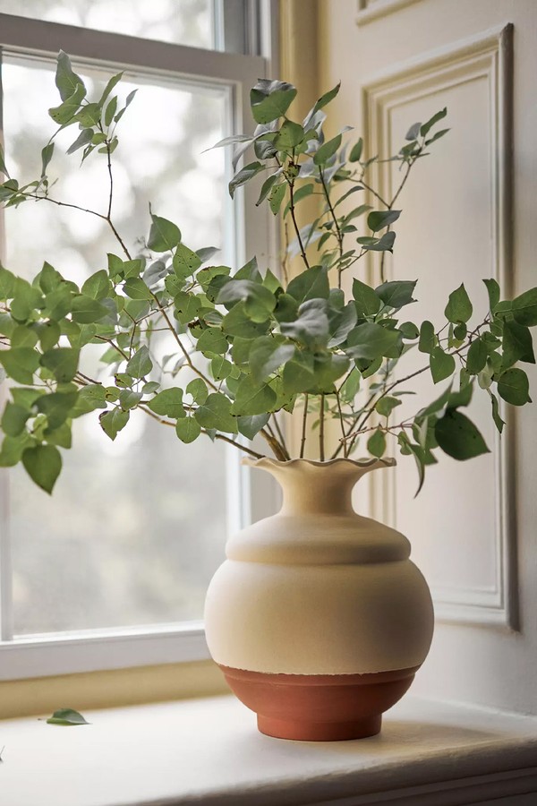 Petal Rim Colourblock Vase from Anthropologie
