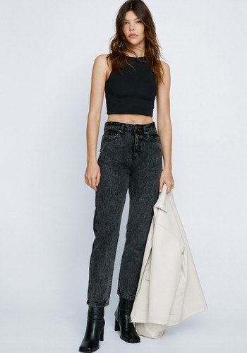 Organic Denim High Waisted Mom Jeans