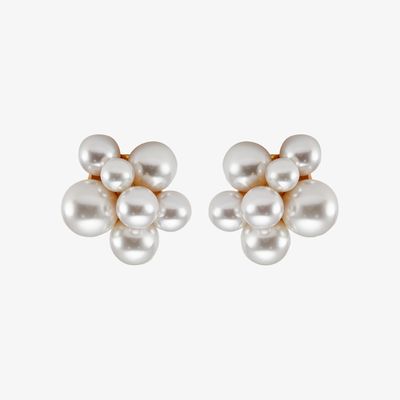 Gold-Plated Pearl Cluster Earrings from Kenneth Jay Lane