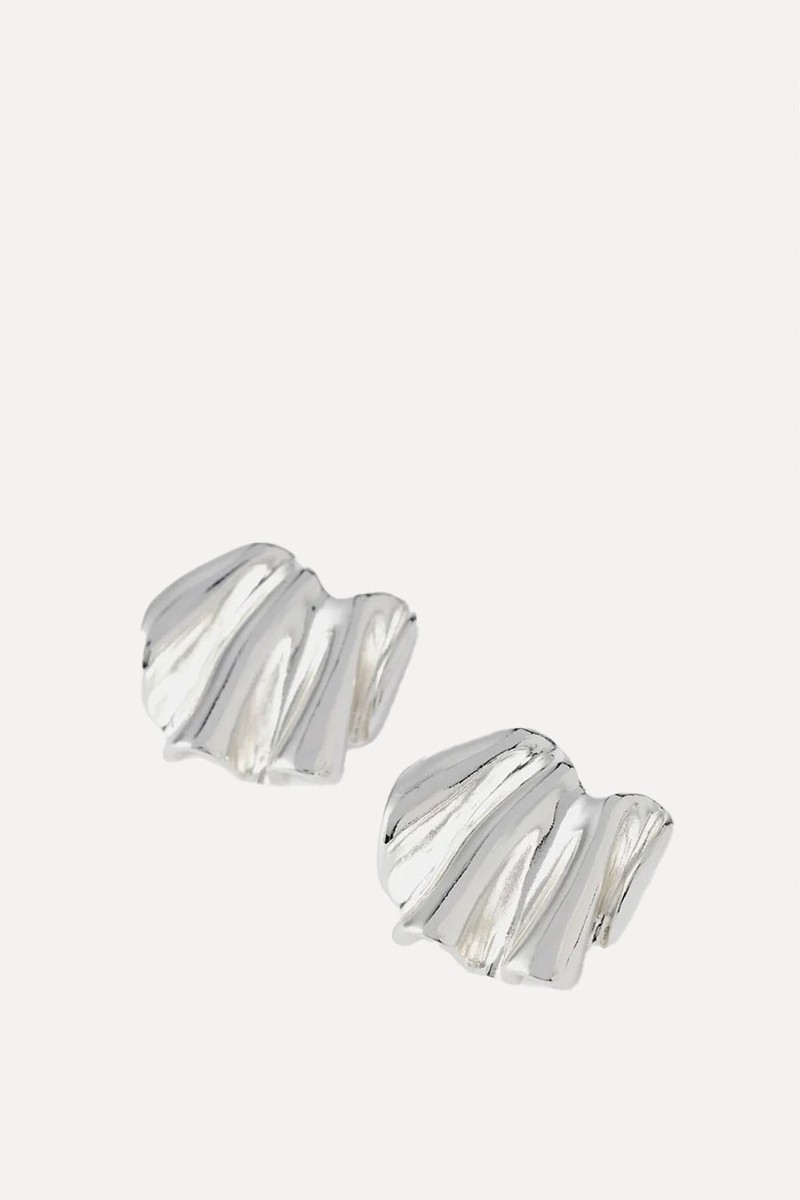Silver Plated Wave Stud Earrings from  Mint Velvet