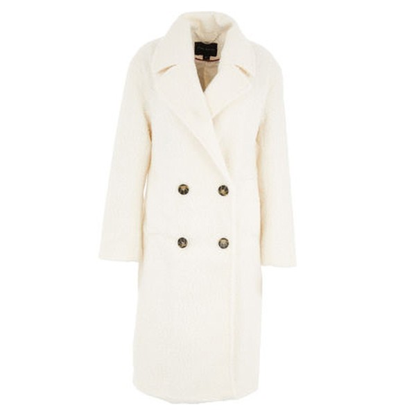 Cream Fleeced Longline Coat
