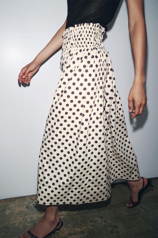 Polka Dot Midi Skirt
