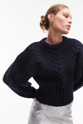 Knitted Premium Cable Ovoid Sleeve Jumper from Topshop