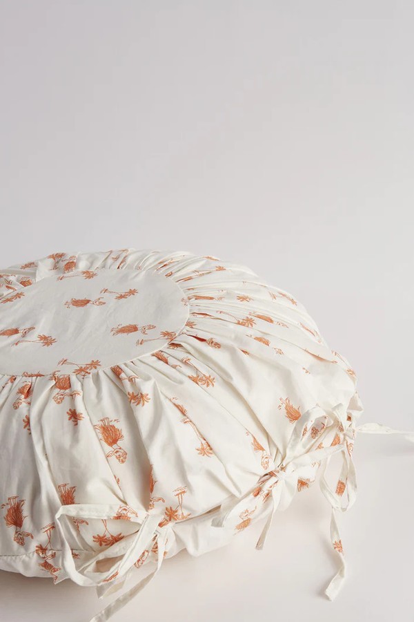 Duck Feather Pleated Hawaiian Girl & Palm Tree Cushion  from La Jambu