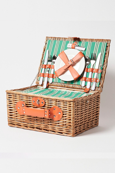 Two Person Natural Wicker Picnic Basket from Oliver Bonas