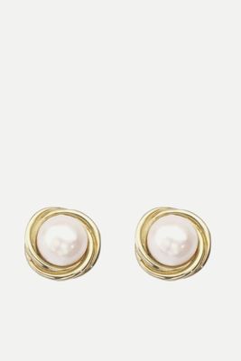 Twist Pearl Stud Earrings