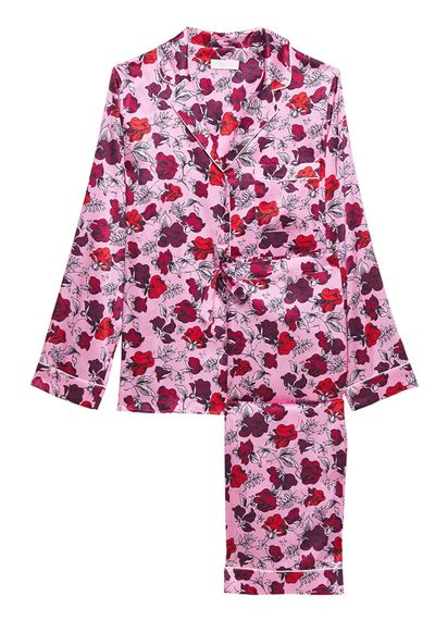 Floral-Print Stretch-Silk Satin Pajama Set from Yolke