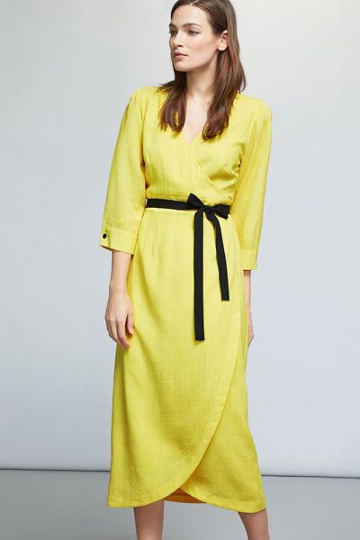 Midi Ribbon Wrap Dress from Cefinn