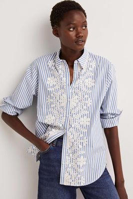 Embroidered Relaxed Cotton Shirt  from Boden