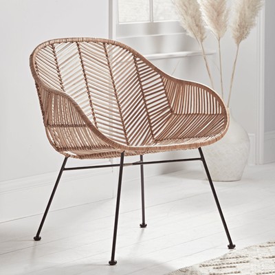 Chevron Flat Rattan Occasional Chair from OKA