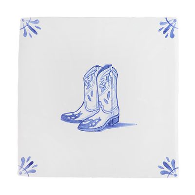 Cowboy Boots Delft Tile