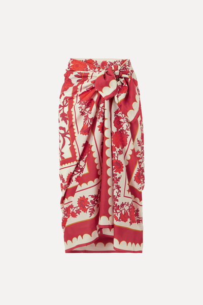 Floral-Print Cotton & Silk-Blend Pareo  from La DoubleJ x Orlebar