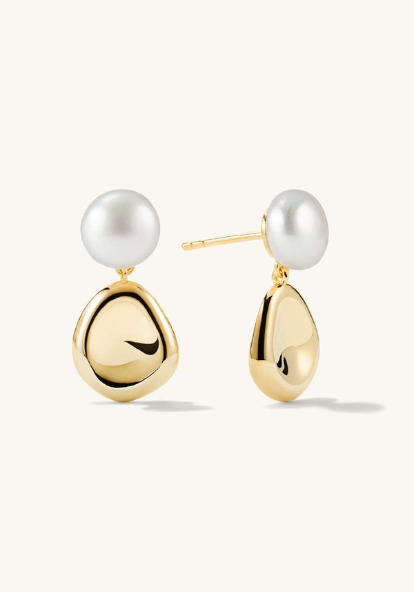 Pearl Sculptural Drop Earrings 