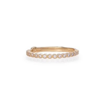 Edwardian Hawthorn Gold Half Eternity Diamond Ring