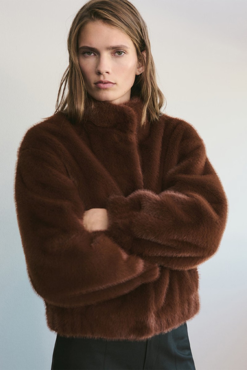 Faux-Fur Jacket With Pockets