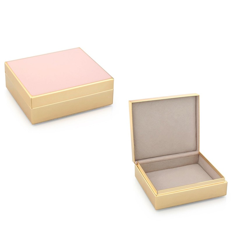 Pale Pink Enamel & Gold Box