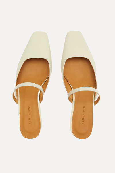 Squared Kitten Heel Mules