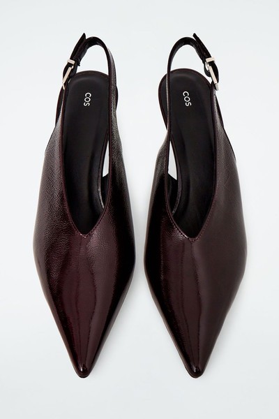 Pointed Patent-Leather Slingback Pumps from COS