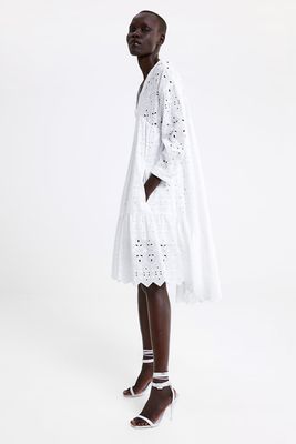 Dress with Cutwork Embroidery from Zara
