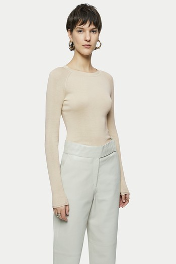 Silk Cotton Crew Neck Jumper from Jigsaw