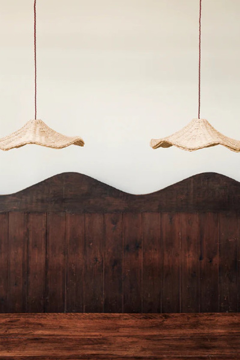 Rattan Wave Pendant Shade from Matilda Goad & Co