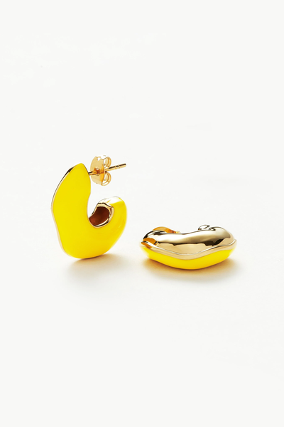 Squiggle Chubby Two Tone Enamel Hoop Earrings from Missoma