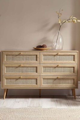 Frances Woven Rattan Chest Of 6 Drawers, Natural from Daals