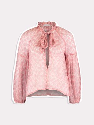 Pink Crinkle Printed Silk Blouse, £51 
