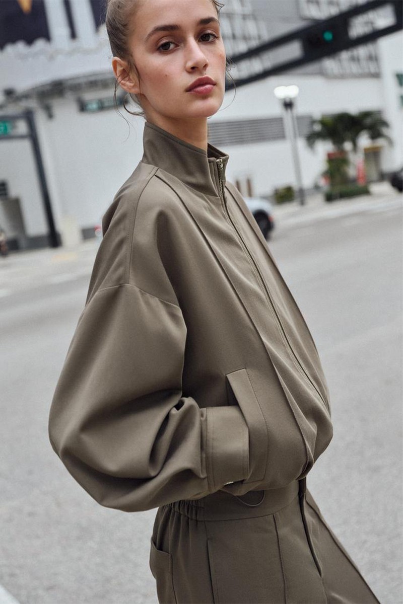High-Neck Bomber Jacket