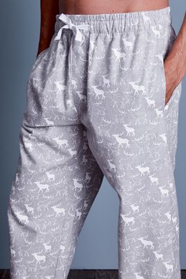 Men's Brushed Cotton Stag Pyjama Bottoms