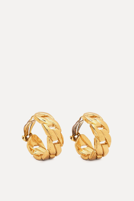 1980s Pre-Owned Gourmette Clip-On Loop Earrings from Christian Dior
