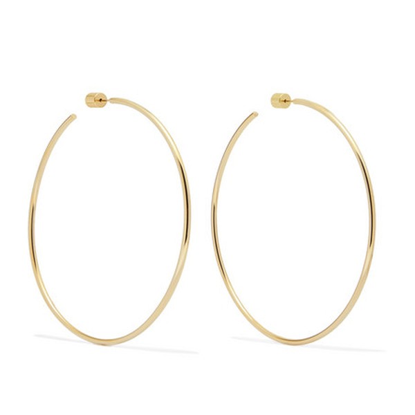 Thread Gold-Plated Hoop Earrings from Jennifer Fisher