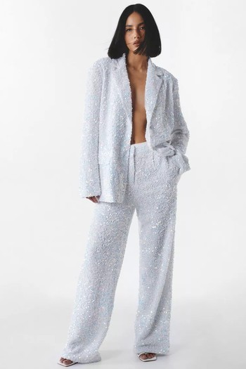 Velvet Sequin Wide Leg Trousers from Nasty Gal