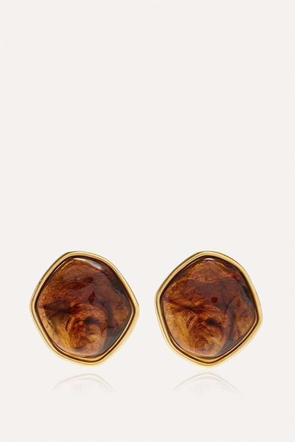 Metal Trimmed Resin Earrings from Brandon Maxwell