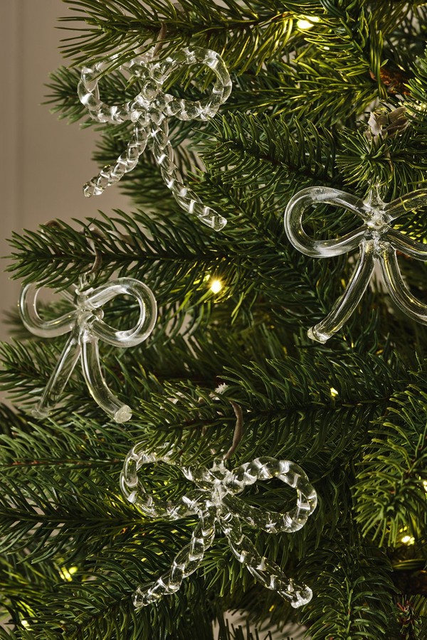 Set Of 4 Glass Bow Decorations from The White Company