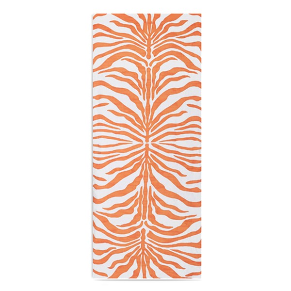 Zebra Linen Tablecloth in Tangerine Orange