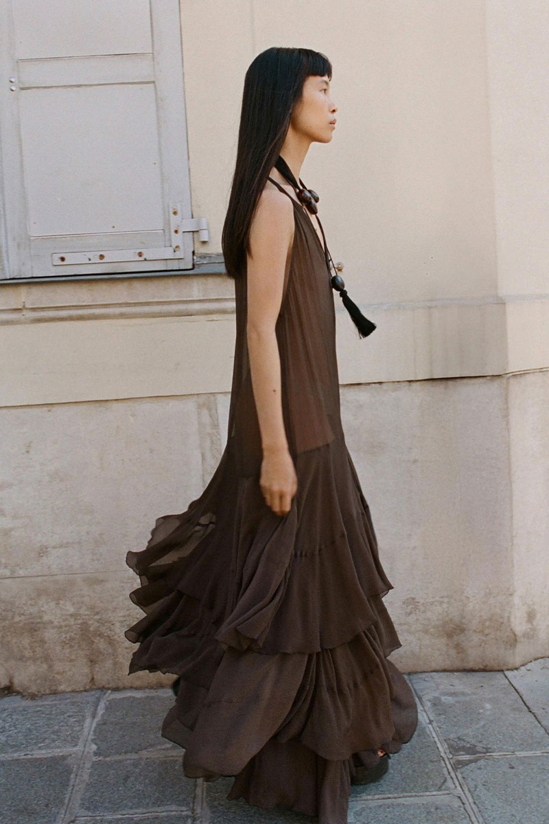 Long Flowing Dress With Ruffles