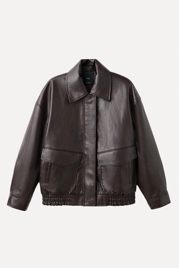 Oversized Leather-Effect Jacket from Mango