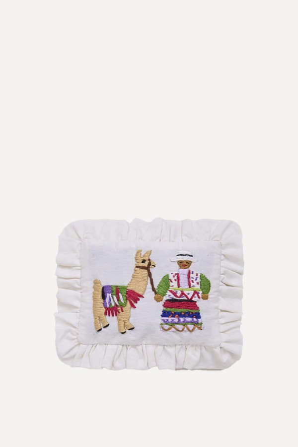 Llama Embroidered Hair Clip from Tomasa