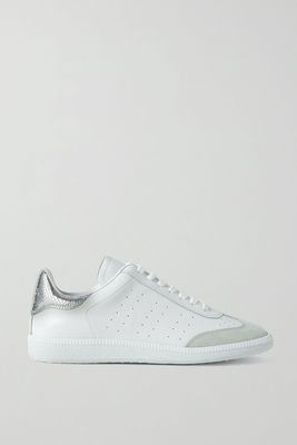 Bryce Metallic and Suede Trimmed Perforated Leather Sneakers from Isabel Marant