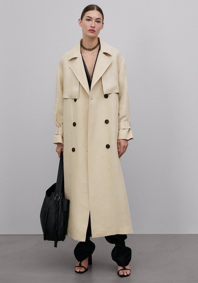 Flowing Linen Trench Coat from Massimo Dutti