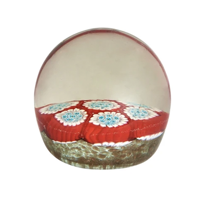 Vintage Murano Red and Turquoise Paperweight from Edition 94