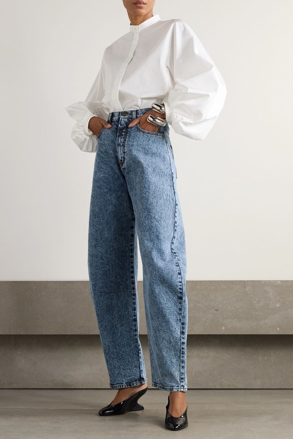 High-Rise Barrel-Leg Jeans from ALAÏA