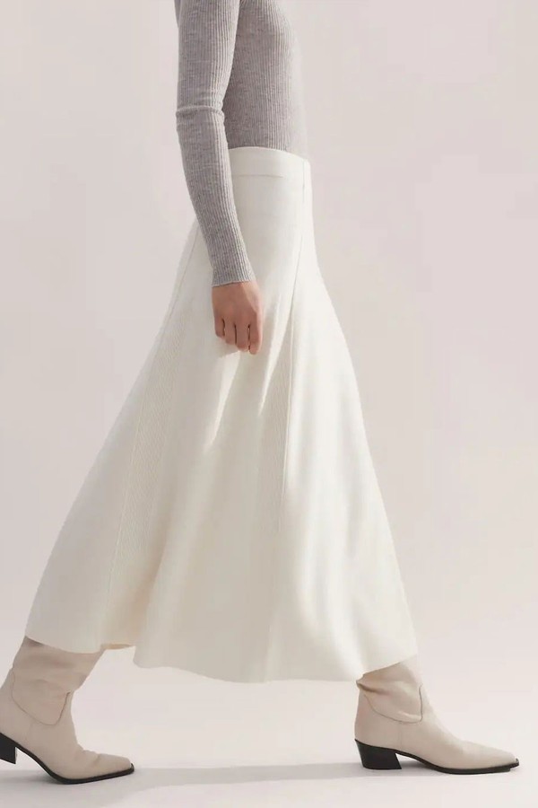 Milano Knit A-Line Midi Skirt from ME+EM