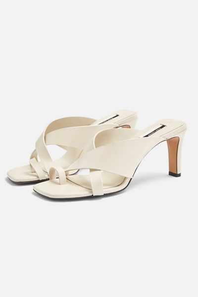 White Toe Loop Mules