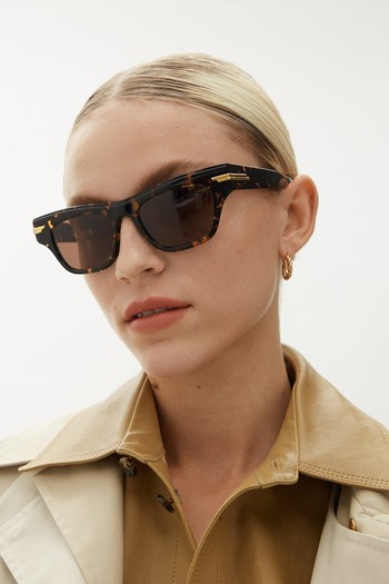  Cat-Eye Tortoiseshell-Acetate Sunglasses from Bottega Veneta