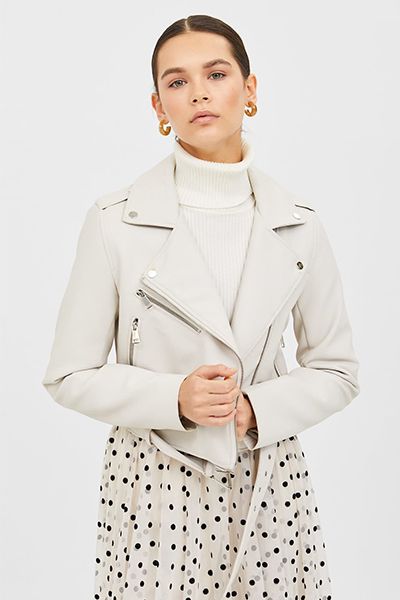 Basic Faux Leather Belted Jacket from Stradivarius