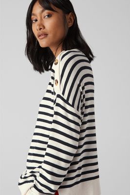 Side Button Relaxed Knit from Whistles